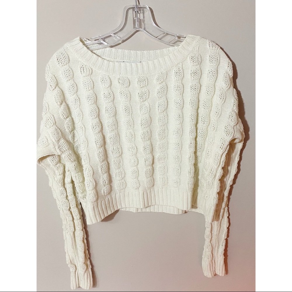 Cream cropped forever 21 sweater